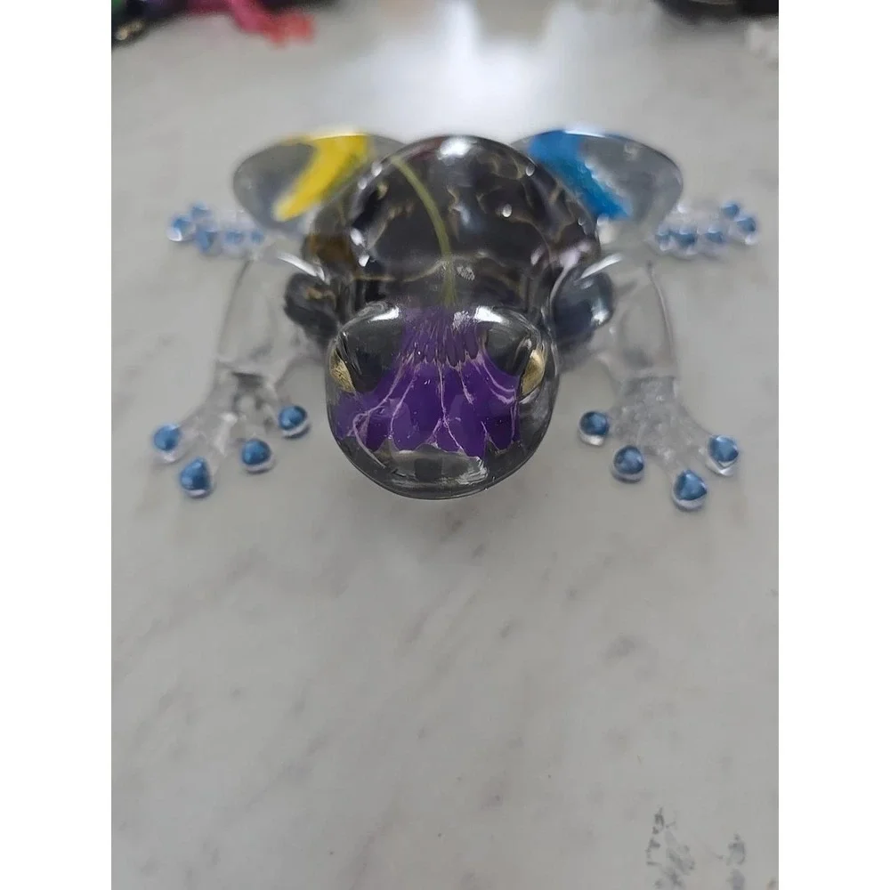 Resin Frog‎ Home Decor Figure Handmade 714 Purple